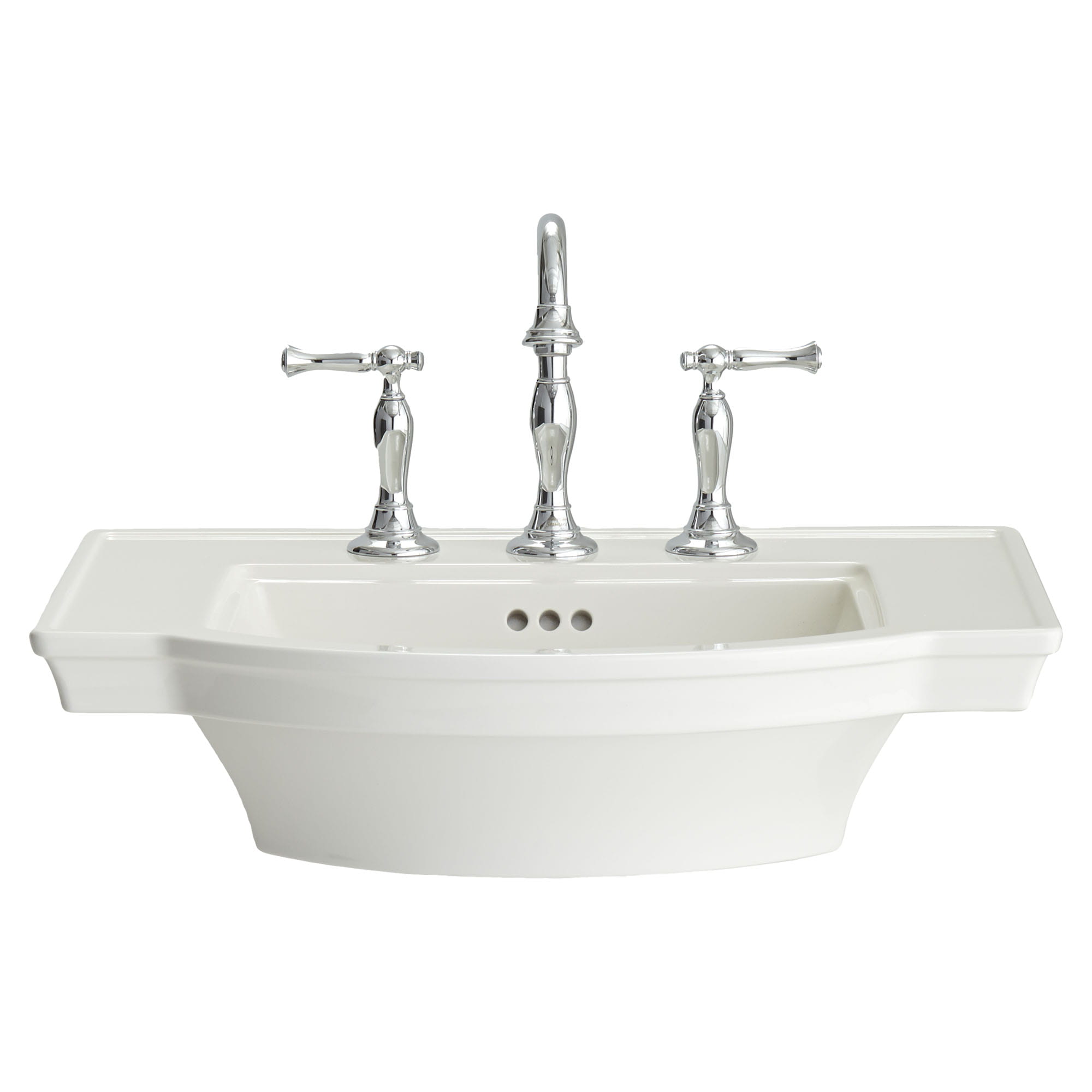 Estate 8 Inch Widespread Pedestal Sink Top WHITE